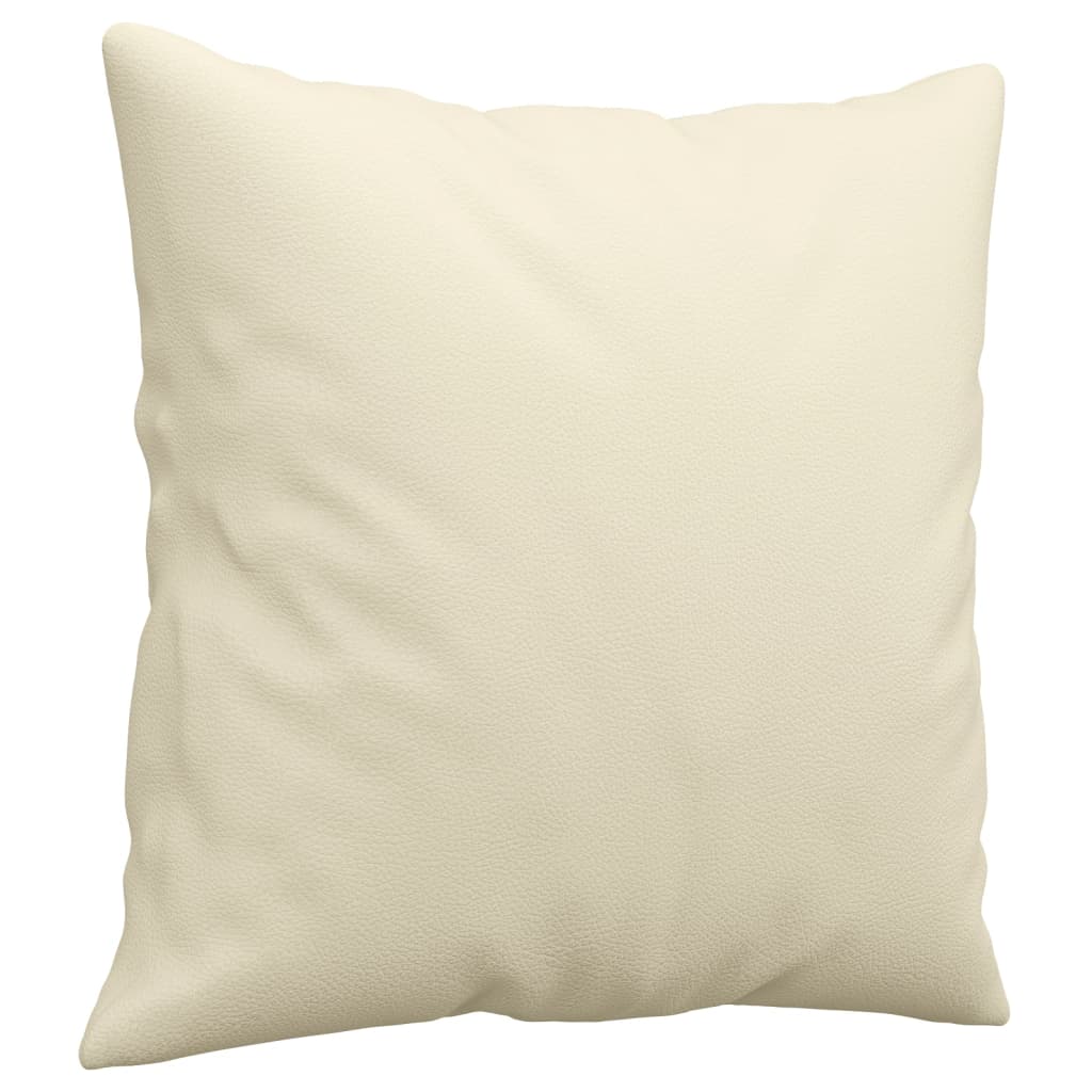 4-dijelni set sofa s jastucima krem od umjetne kože