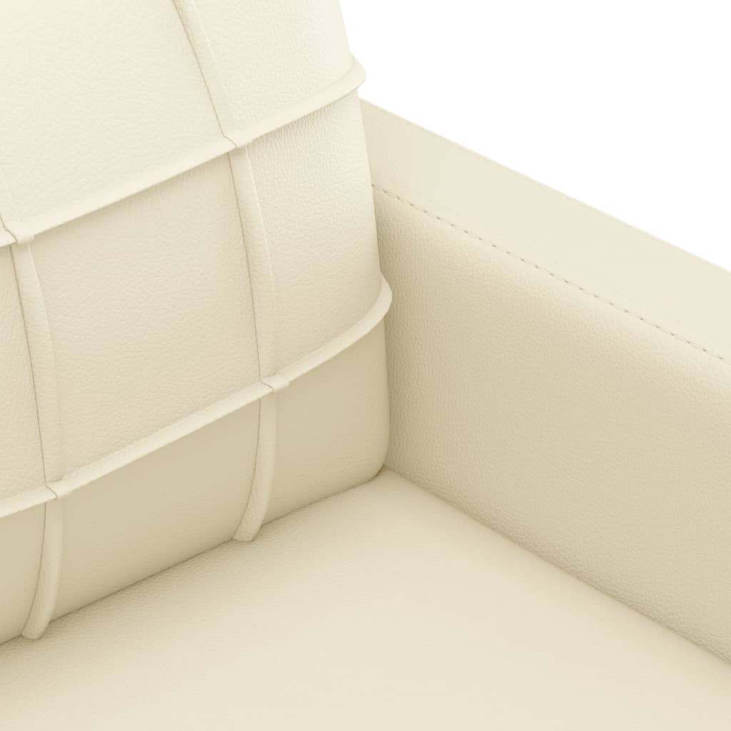 4-dijelni set sofa s jastucima krem od umjetne kože