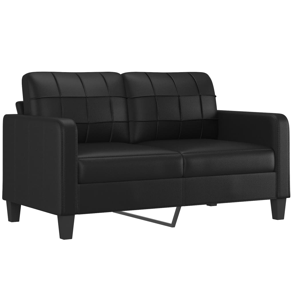 3-dijelni set sofa s jastucima crni od umjetne kože