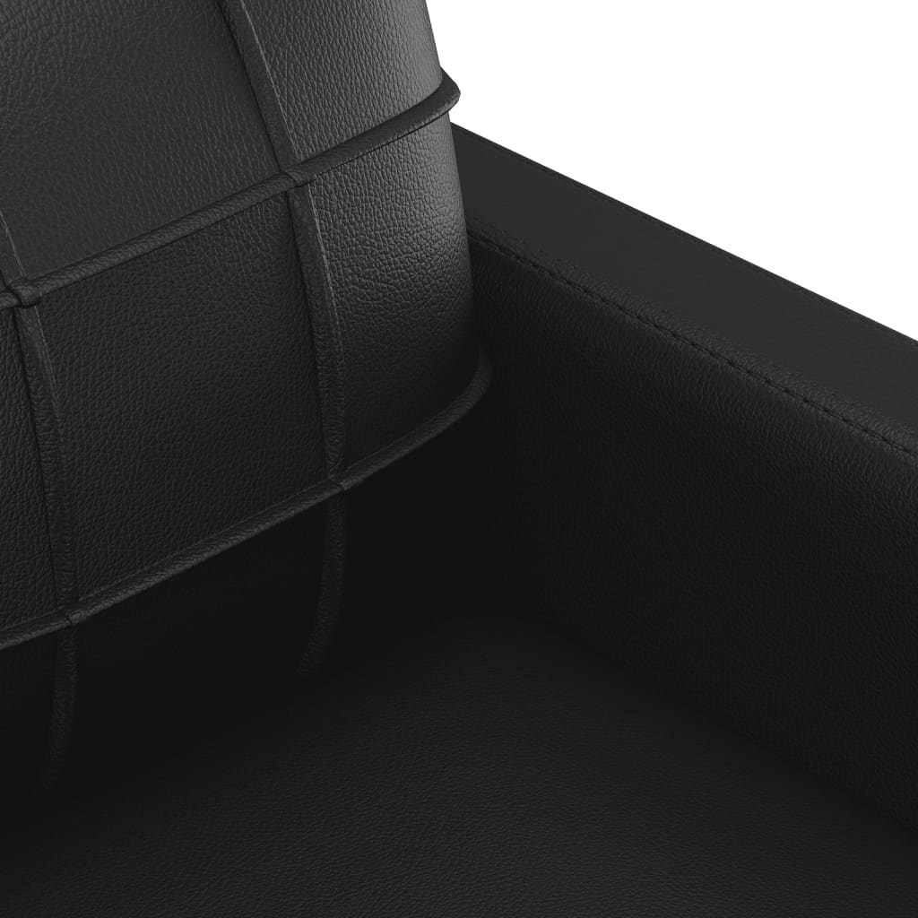 3-dijelni set sofa s jastucima crni od umjetne kože