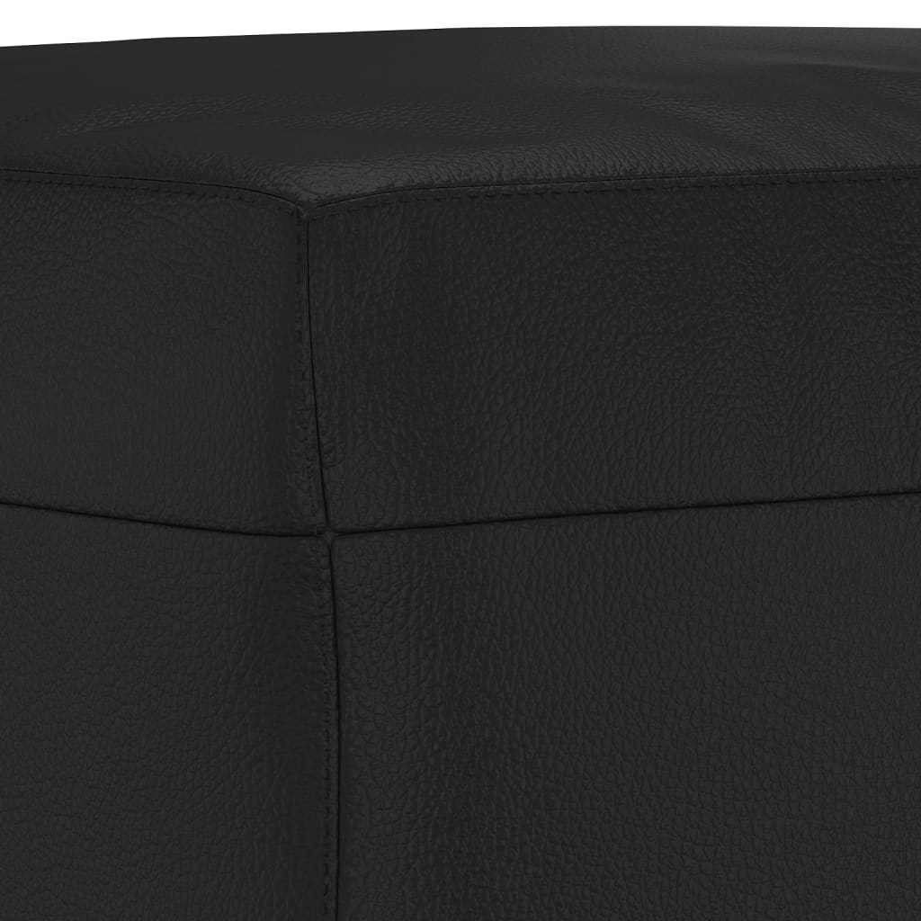 3-dijelni set sofa s jastucima crni od umjetne kože