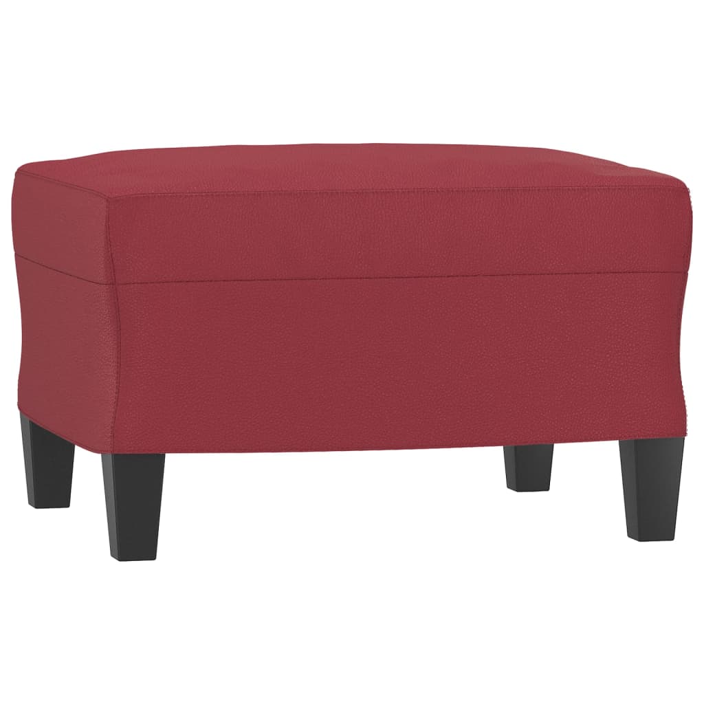 3-dijelni set sofa s jastucima boja vina od umjetne kože