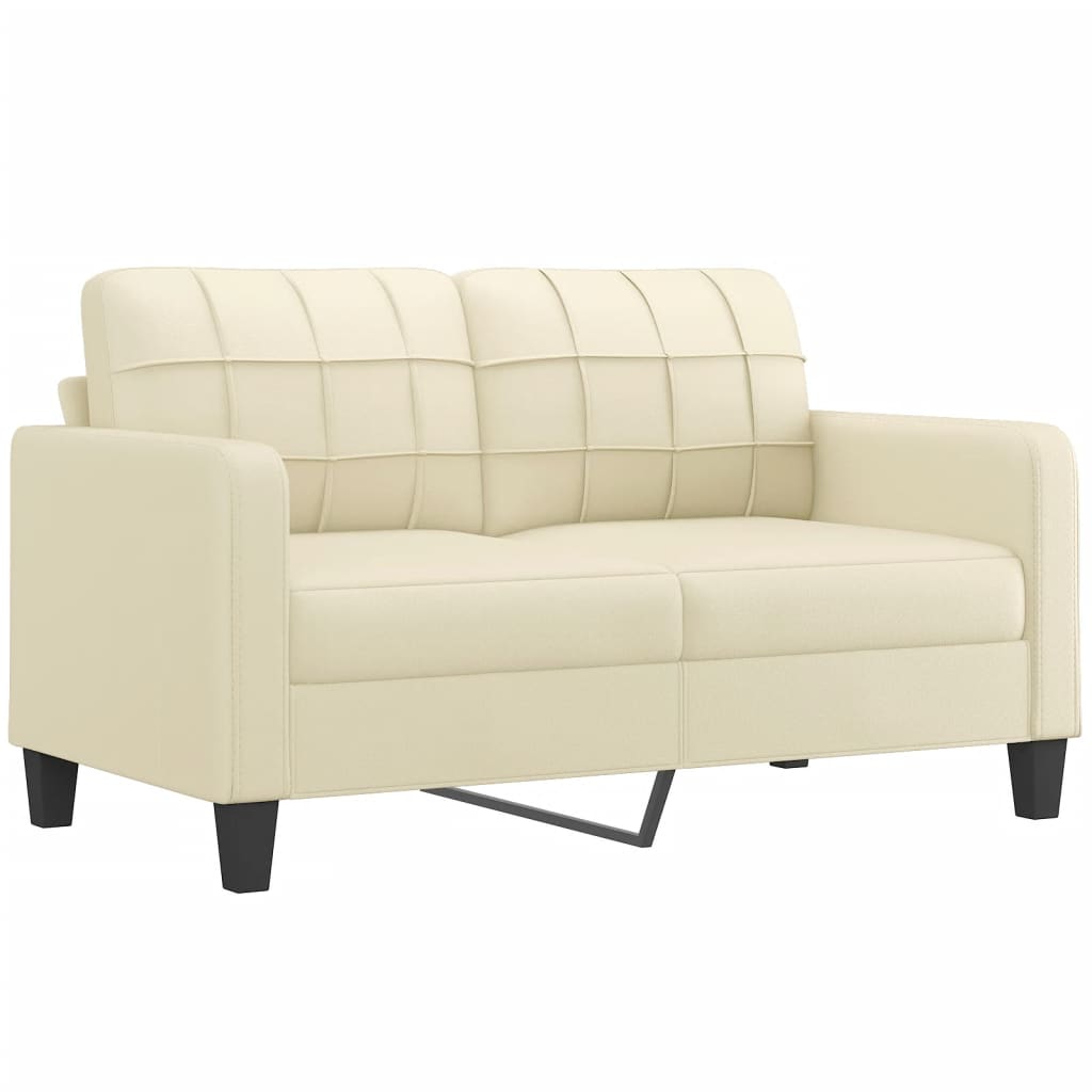 2-dijelni set sofa s jastucima krem od umjetne kože