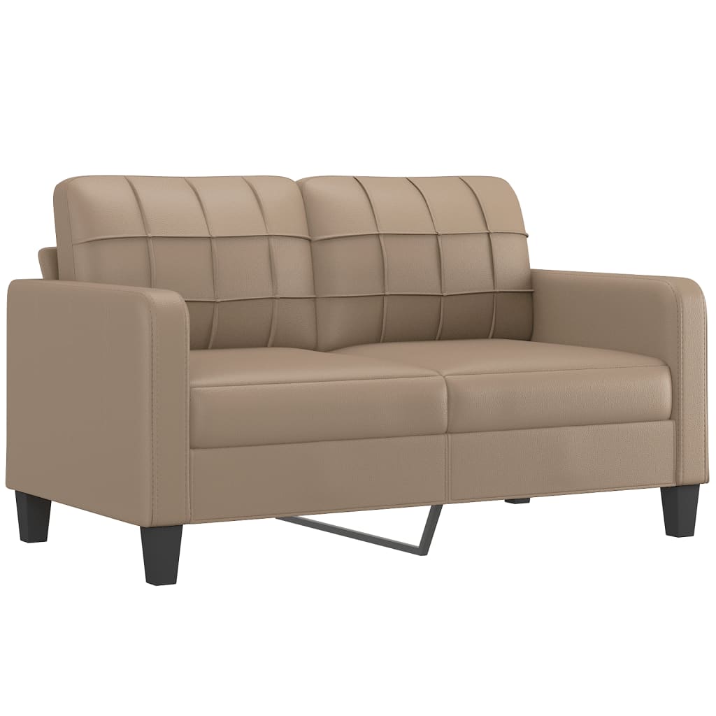 2-dijelni set sofa s jastucima boja cappuccina od umjetne kože
