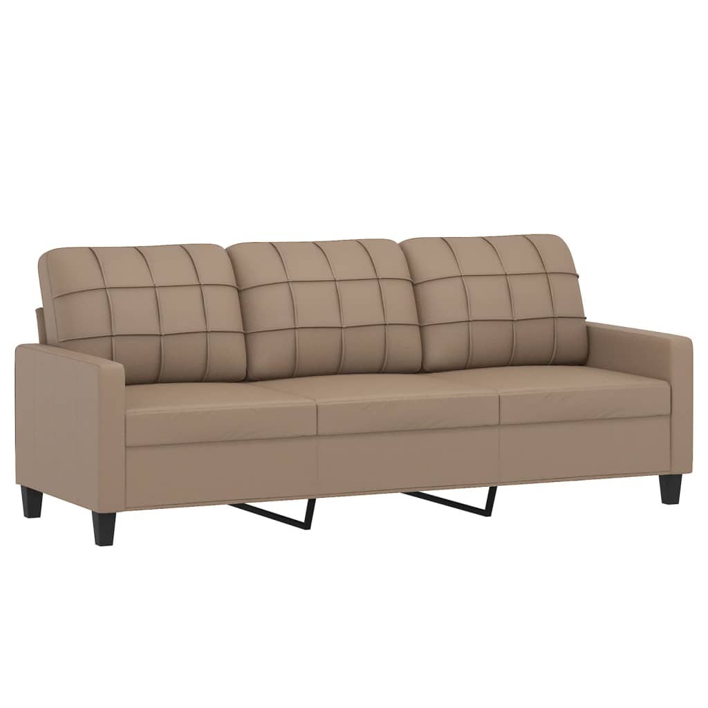 2-dijelni set sofa s jastucima boja cappuccina od umjetne kože