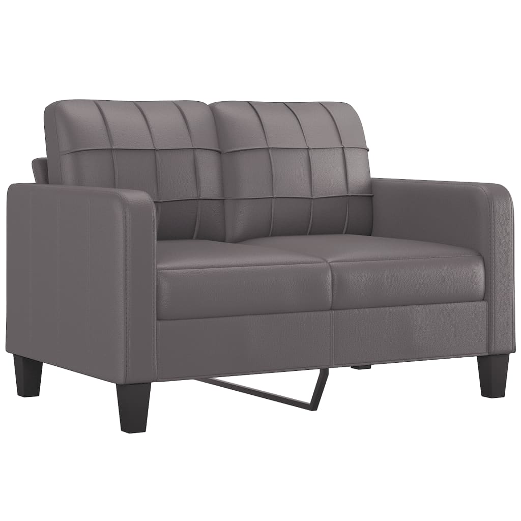 2-dijelni set sofa s jastucima sivi od umjetne kože