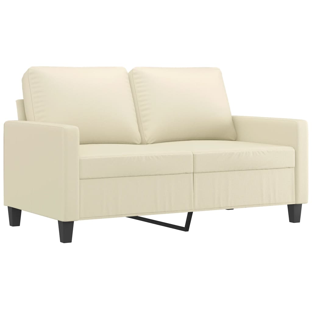 3-dijelni set sofa s jastucima krem od umjetne kože