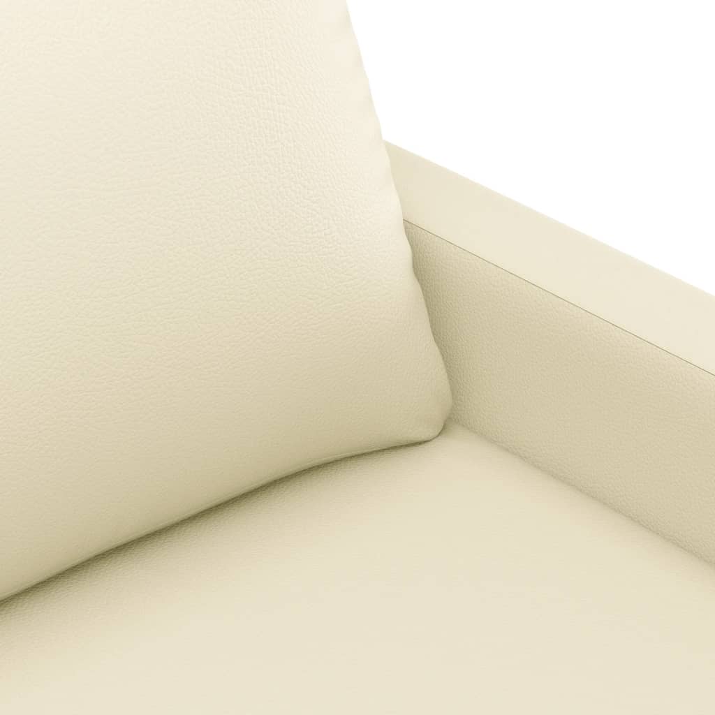 3-dijelni set sofa s jastucima krem od umjetne kože