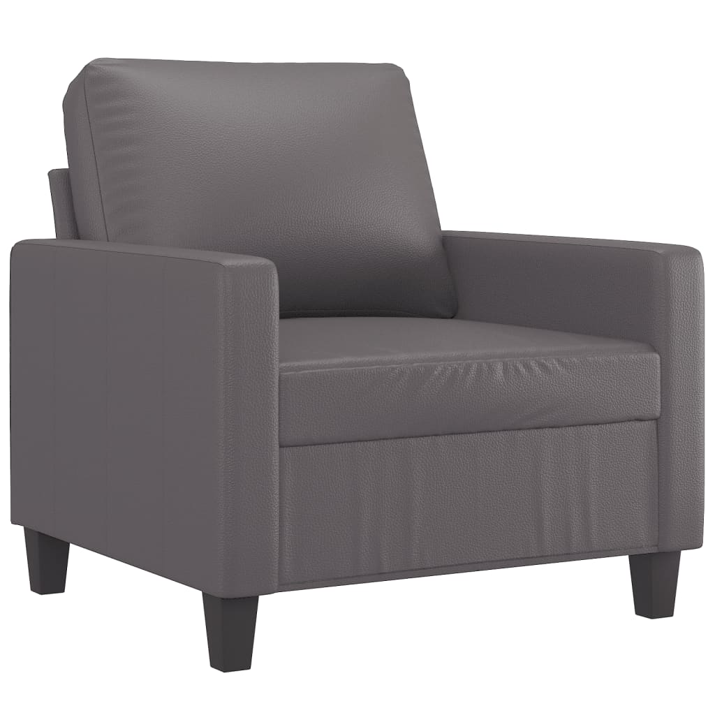 4-dijelni set sofa s jastucima sivi od umjetne kože