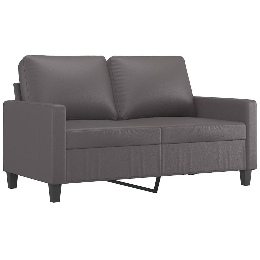 4-dijelni set sofa s jastucima sivi od umjetne kože