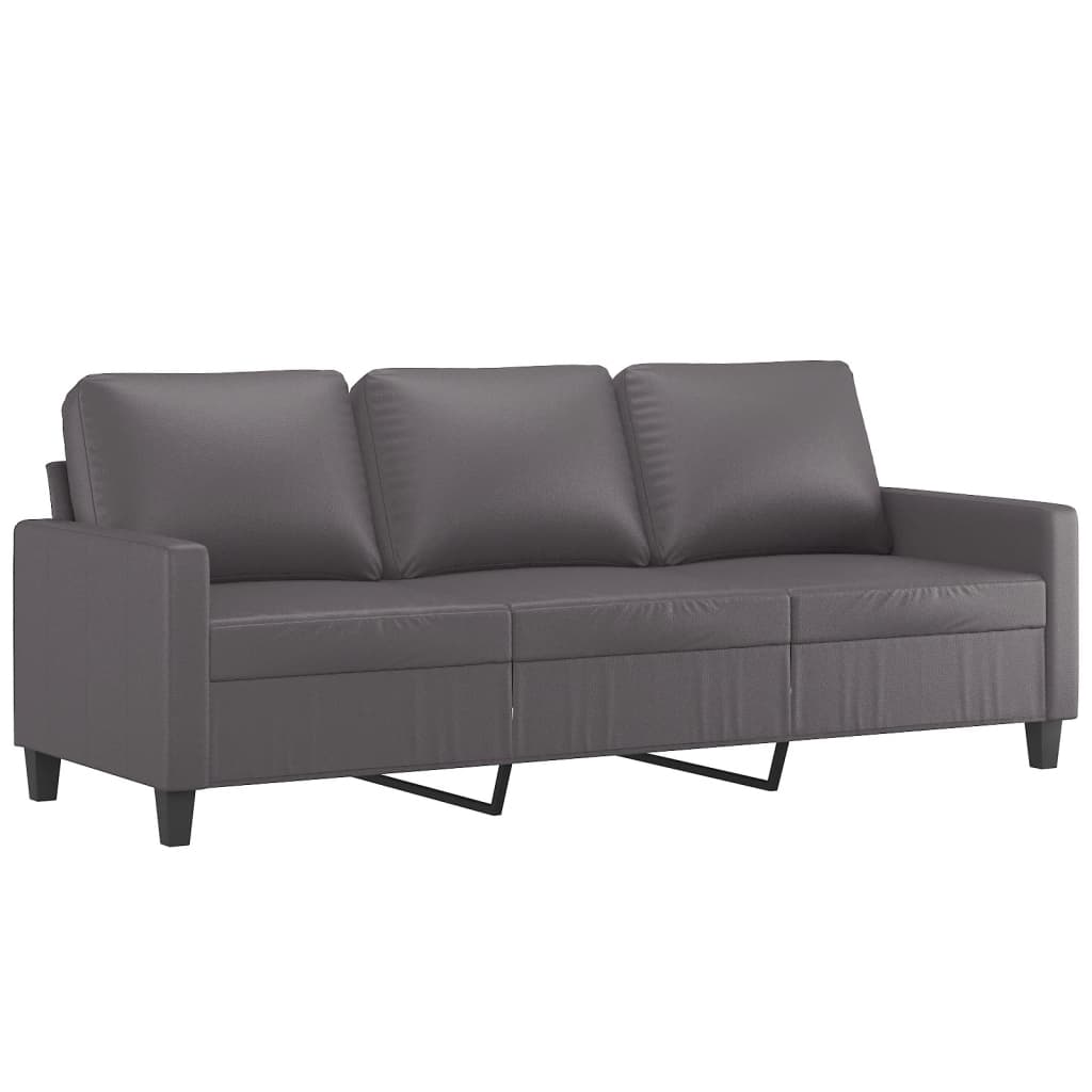 4-dijelni set sofa s jastucima sivi od umjetne kože