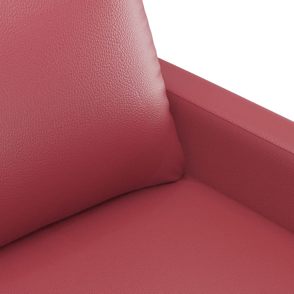 4-dijelni set sofa s jastucima crvena boja vina od umjetne kože