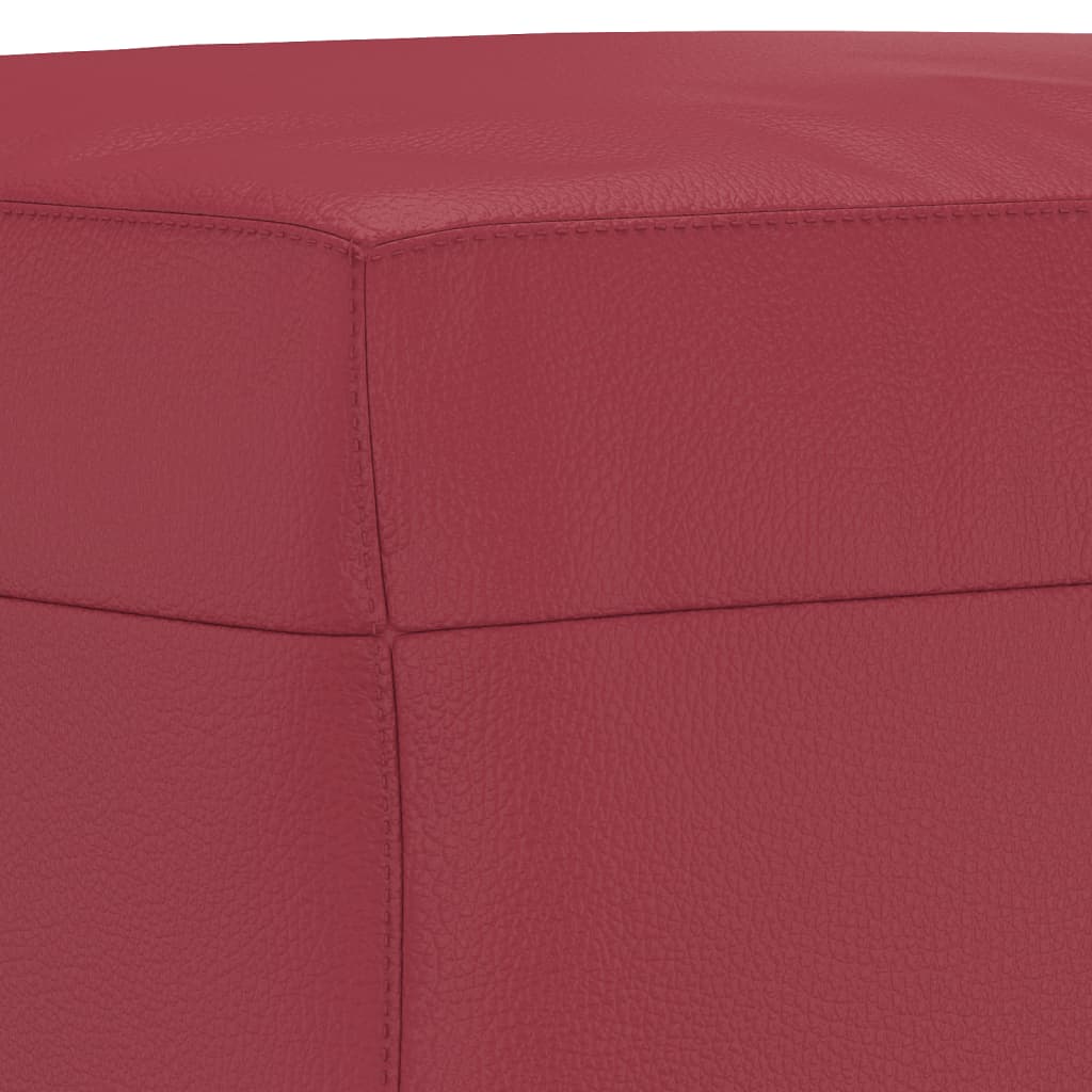 4-dijelni set sofa s jastucima crvena boja vina od umjetne kože