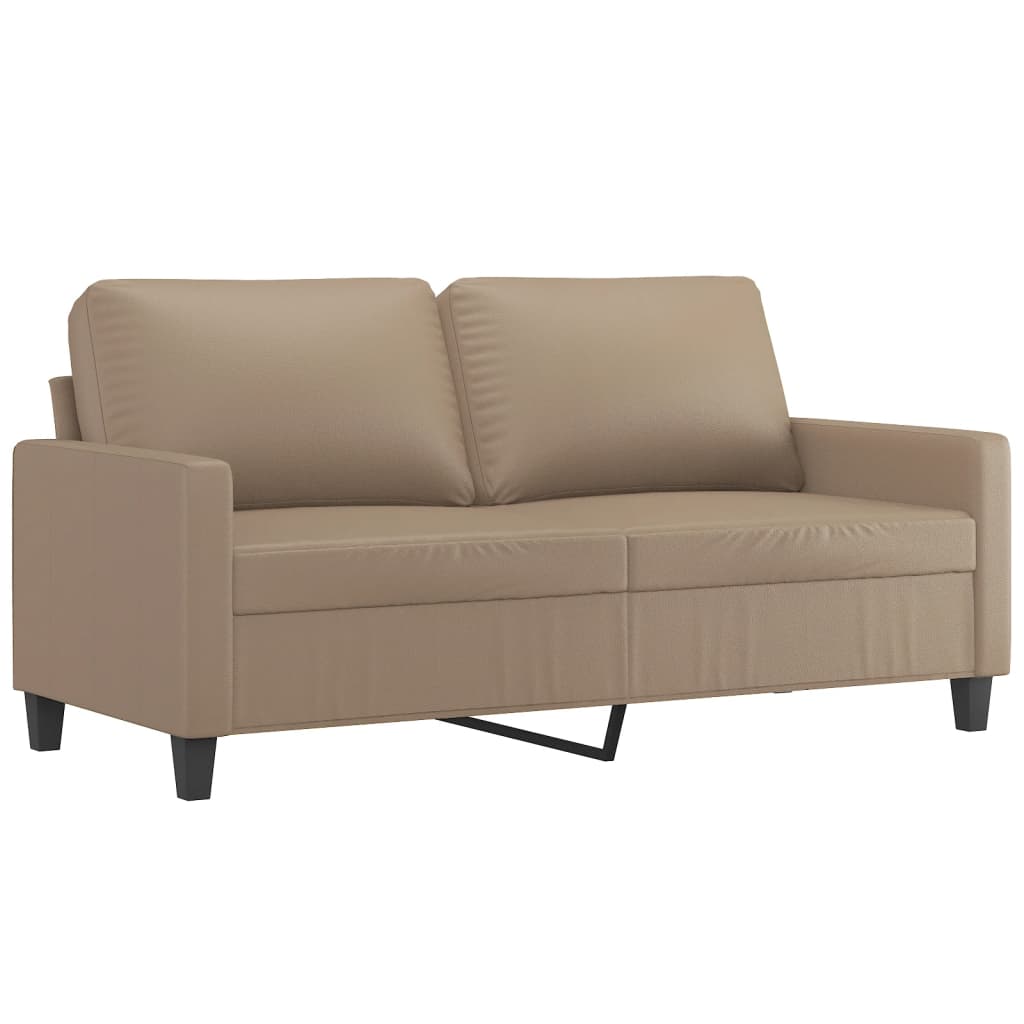 2-dijelni set sofa s jastucima boja cappuccina od umjetne kože