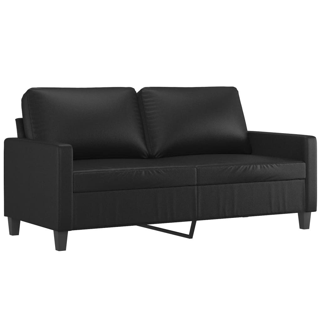 3-dijelni set sofa s jastucima crni od umjetne kože