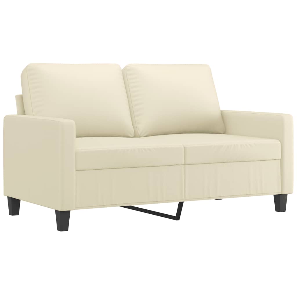 3-dijelni set sofa s jastucima krem od umjetne kože