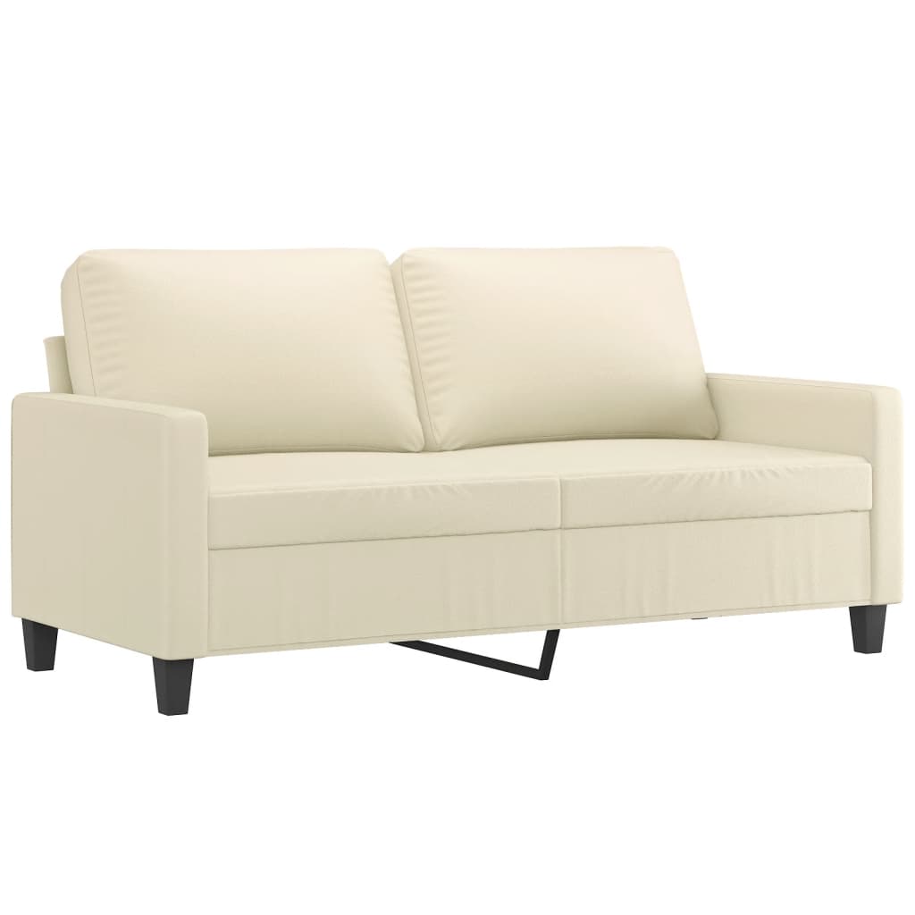 3-dijelni set sofa s jastucima krem od umjetne kože
