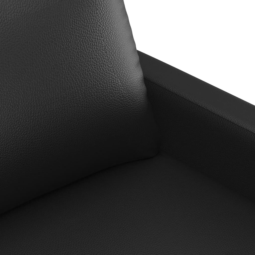 3-dijelni set sofa s jastucima crni od umjetne kože