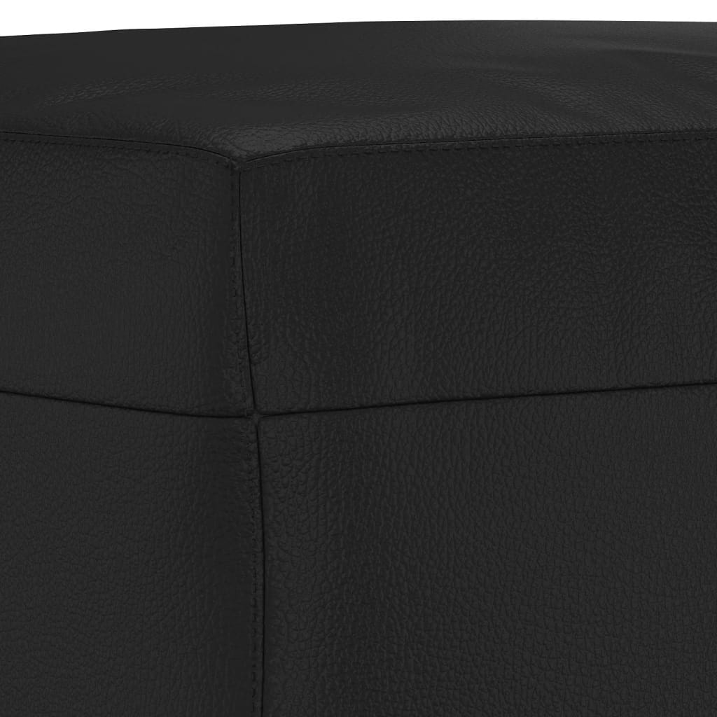 3-dijelni set sofa s jastucima crni od umjetne kože