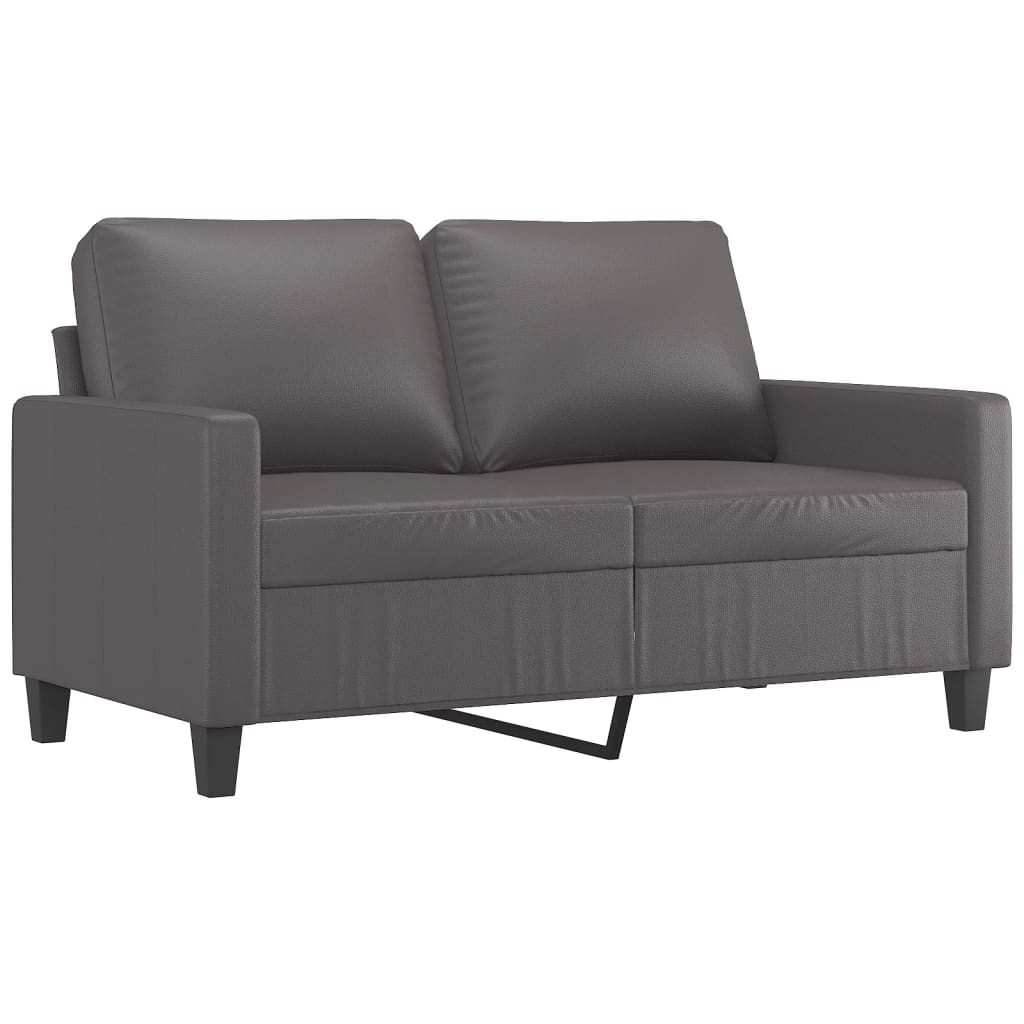 3-dijelni set sofa s jastucima sivi od umjetne kože