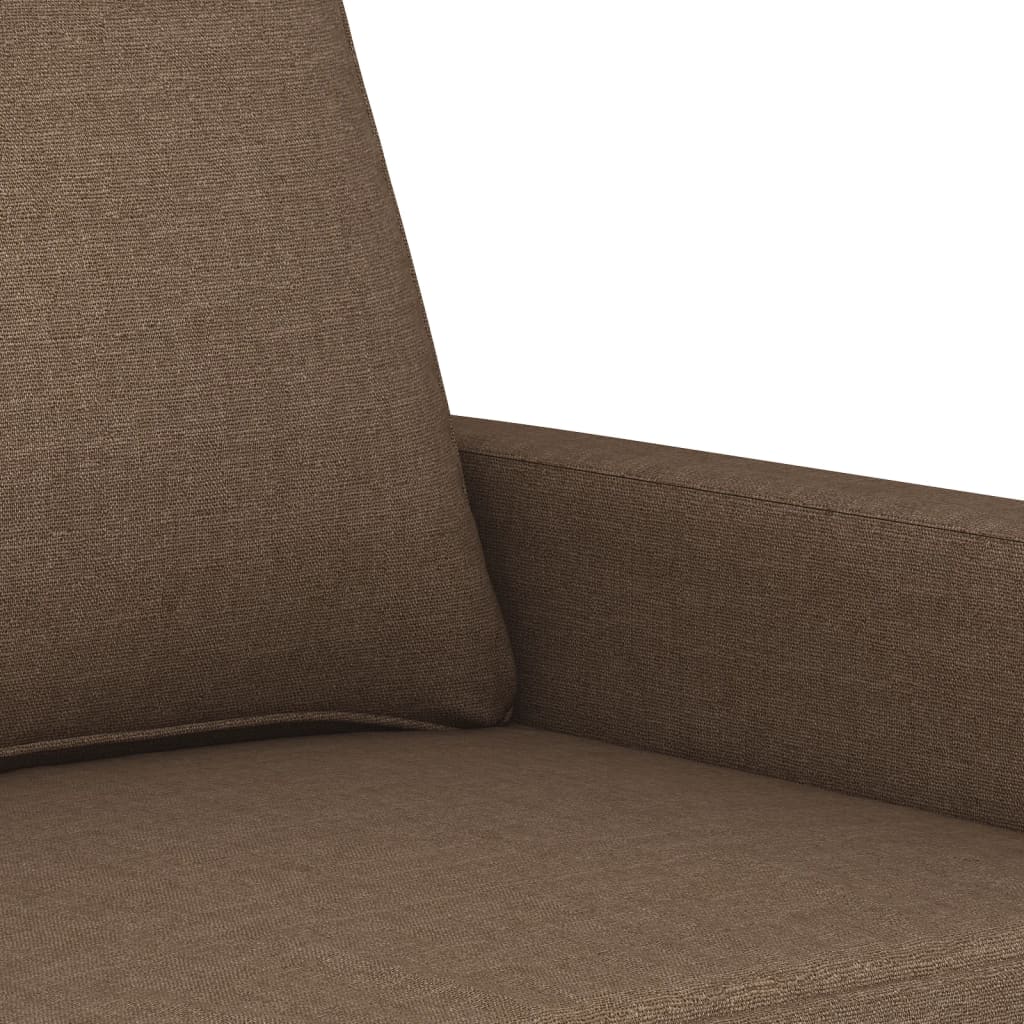 3-dijelni set sofa s jastucima smeđi od tkanine