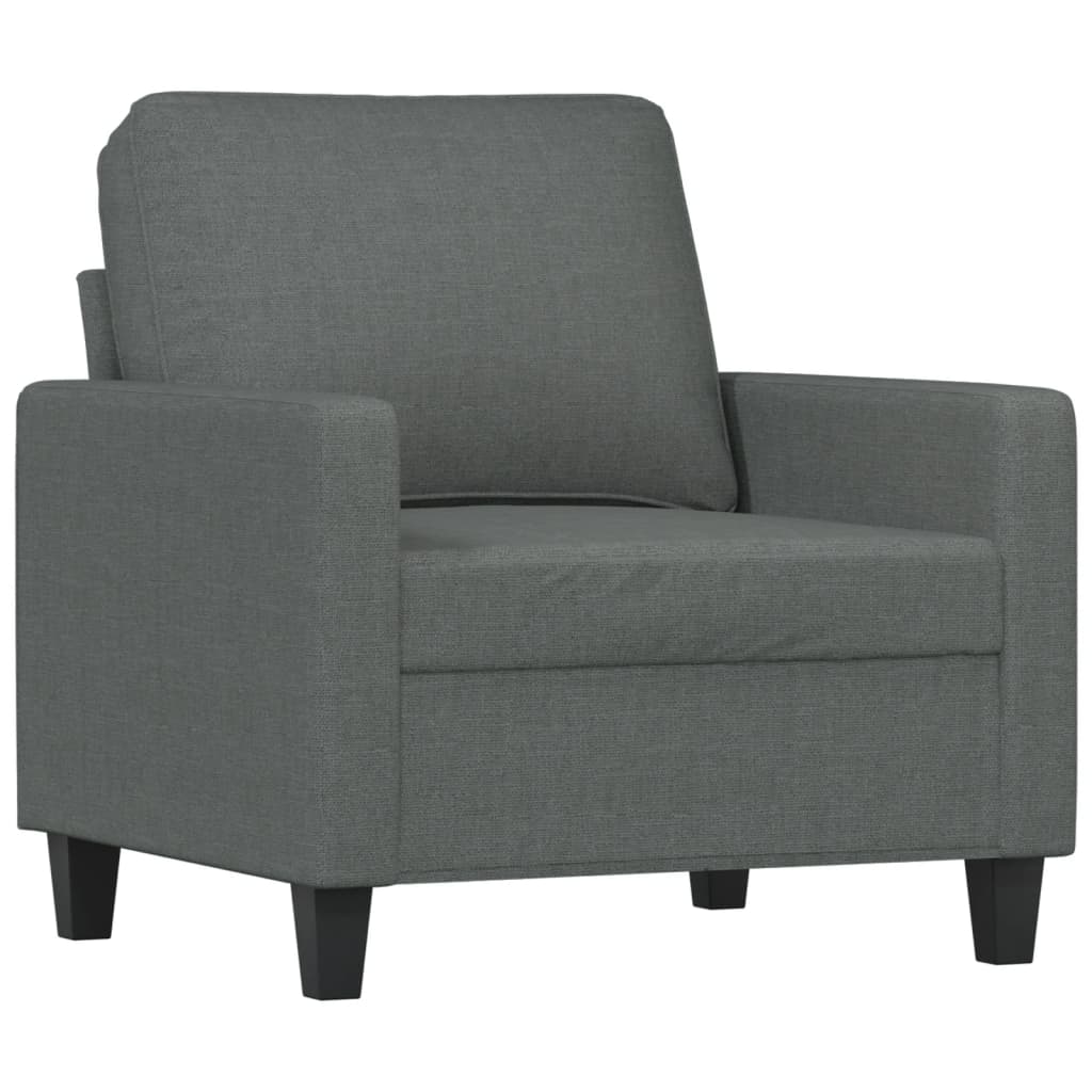 4-dijelni set sofa s jastucima tamnosivi od tkanine