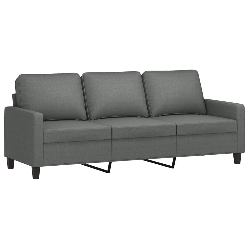 4-dijelni set sofa s jastucima tamnosivi od tkanine