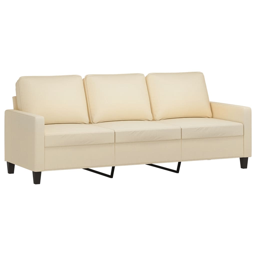 4-dijelni set sofa s jastucima krem od tkanine