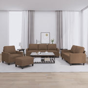 4-dijelni set sofa s jastucima smeđi od tkanine