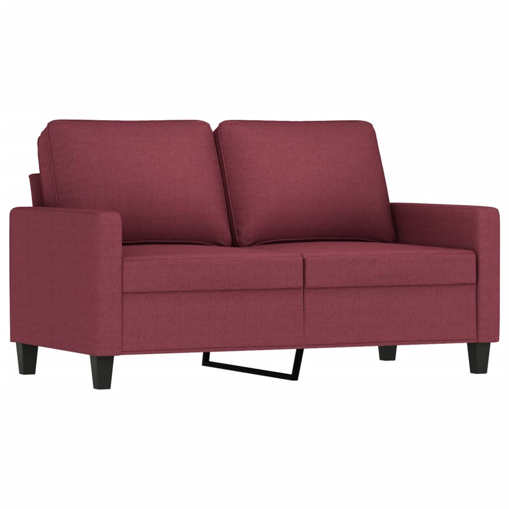 4-dijelni set sofa s jastucima crvena boja vina od tkanine