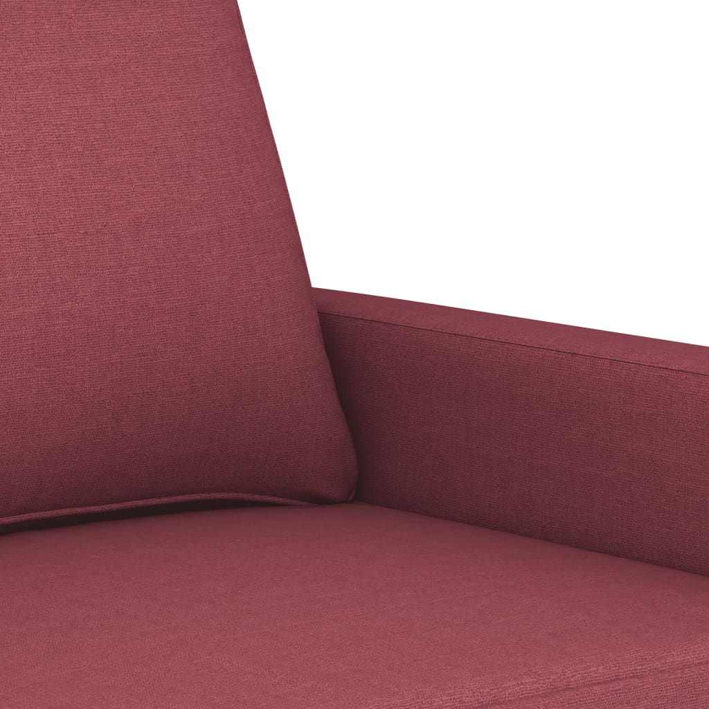 4-dijelni set sofa s jastucima crvena boja vina od tkanine