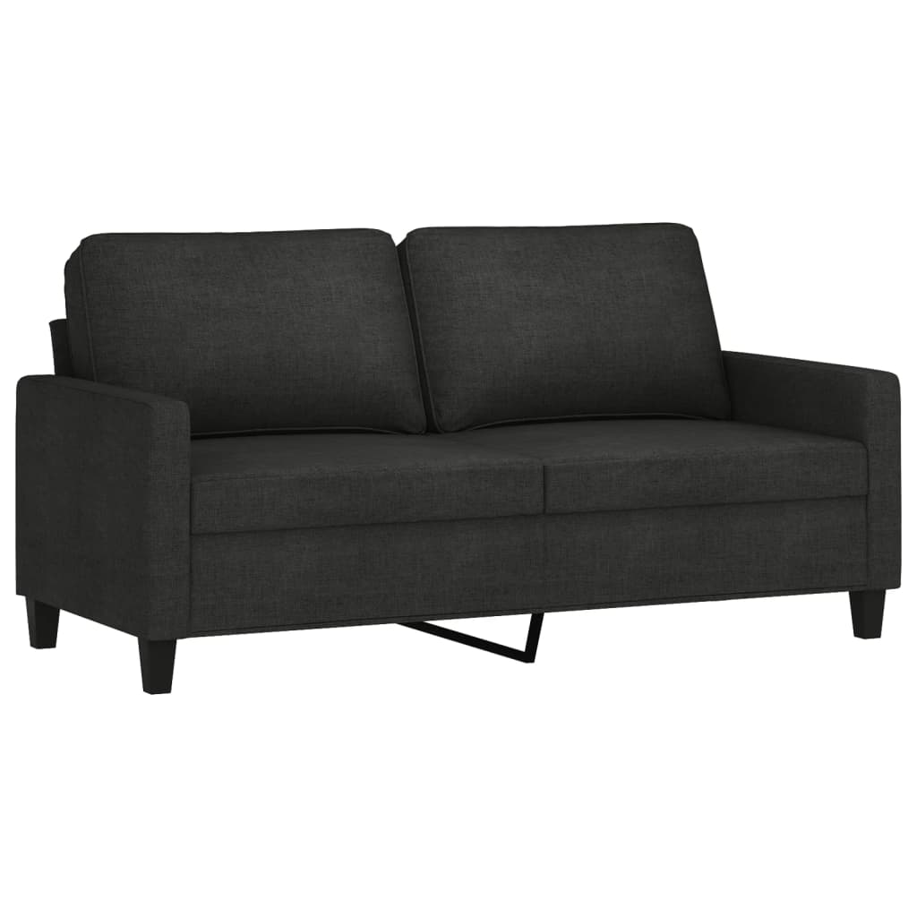 3-dijelni set sofa s jastucima crni od tkanine