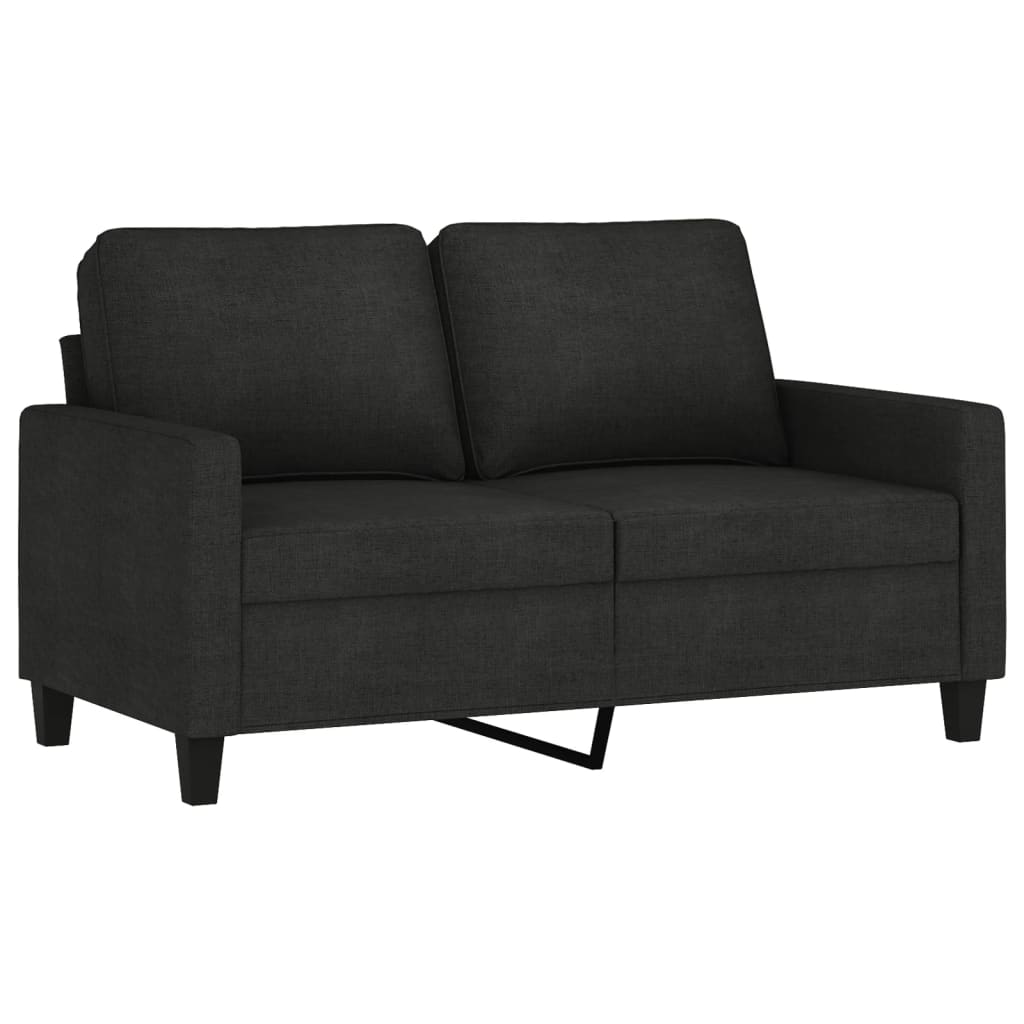3-dijelni set sofa s jastucima crni od tkanine