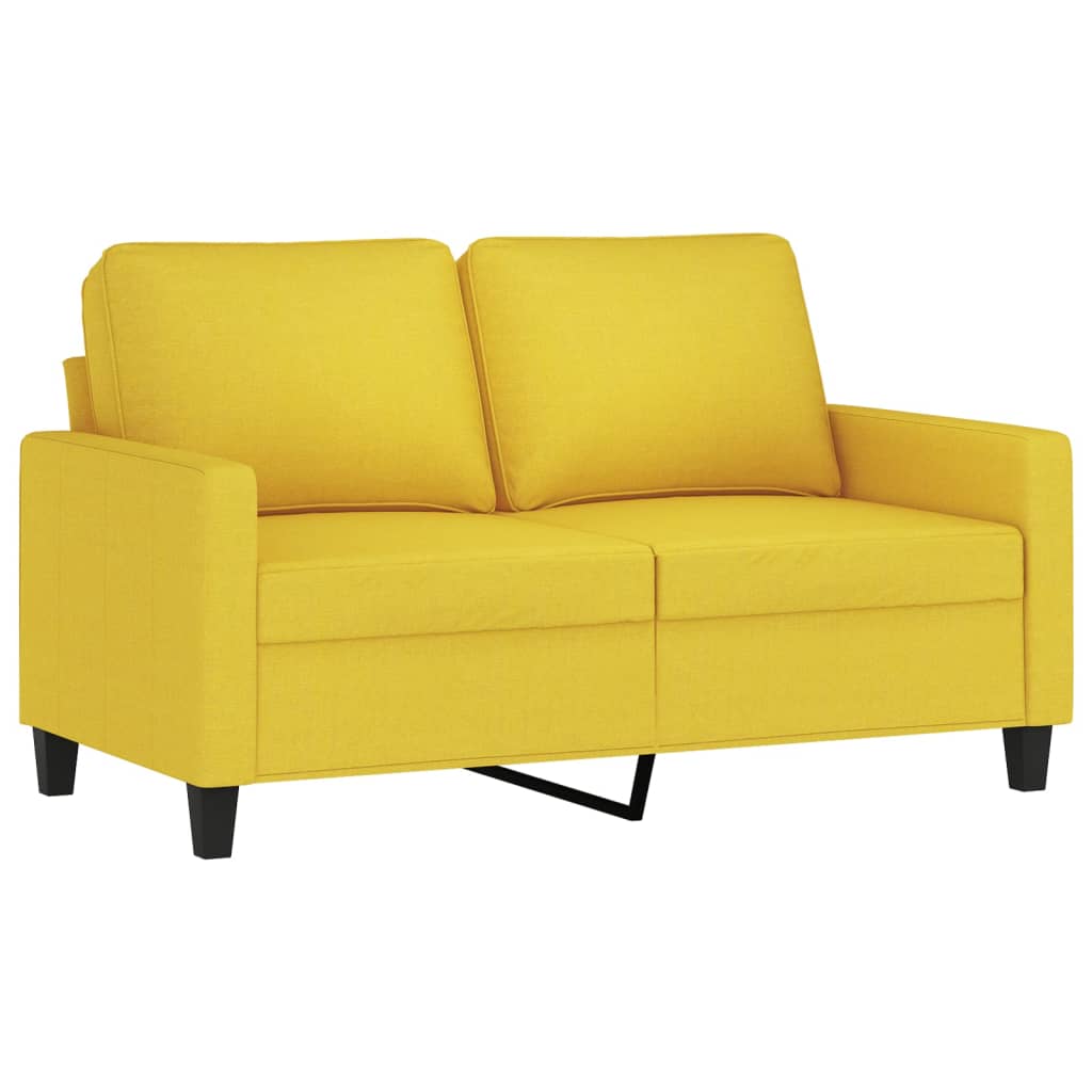 3-dijelni set sofa s jastucima svjetložuti od tkanine