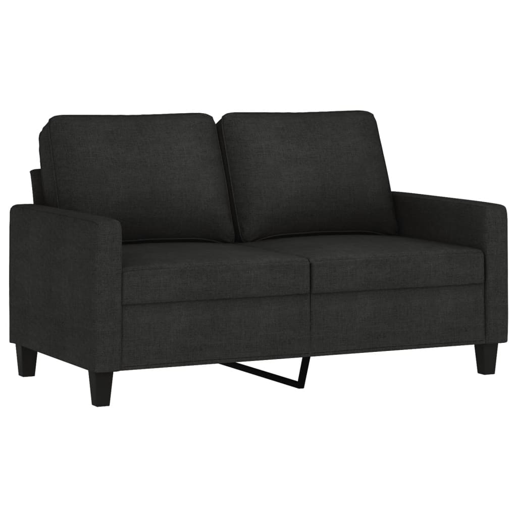 3-dijelni set sofa s jastucima crni od tkanine