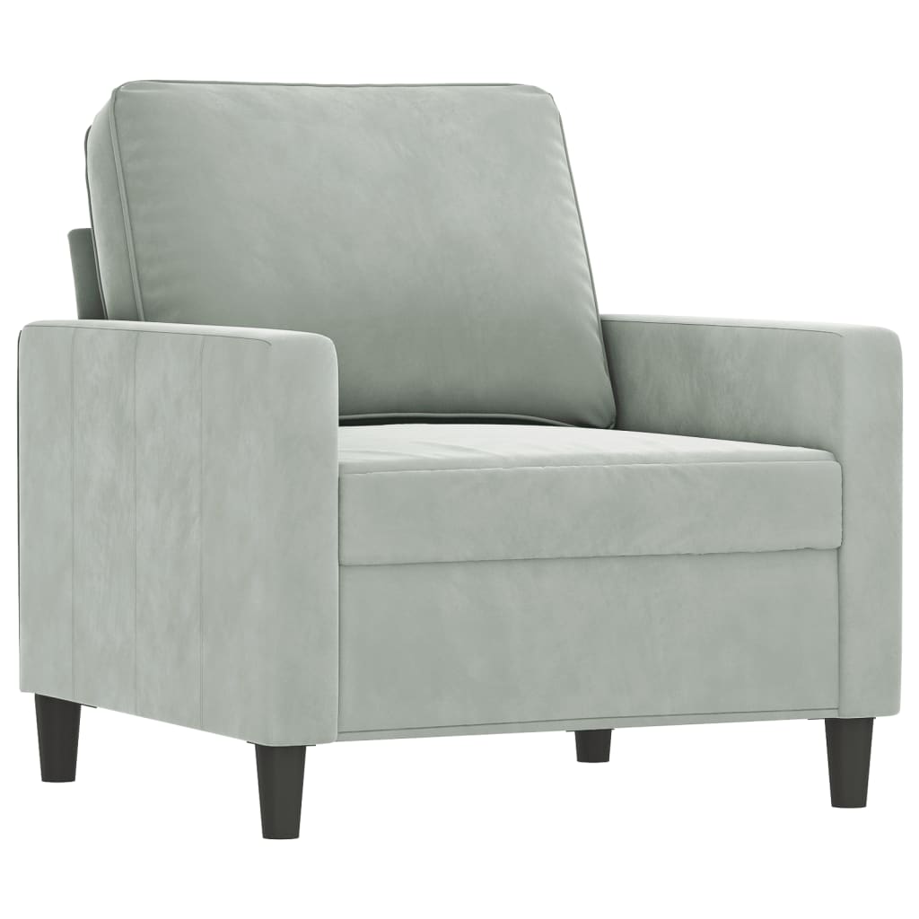 3-dijelni set sofa s jastucima svjetlosivi baršunasti