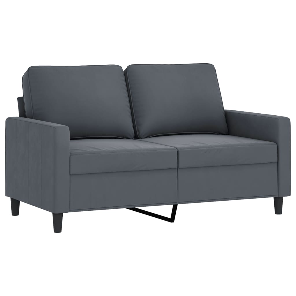3-dijelni set sofa s jastucima tamnosivi baršunasti
