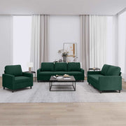 3-dijelni set sofa s jastucima tamnozeleni baršunasti