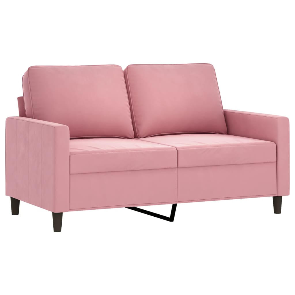 3-dijelni set sofa s jastucima ružičasti baršunasti