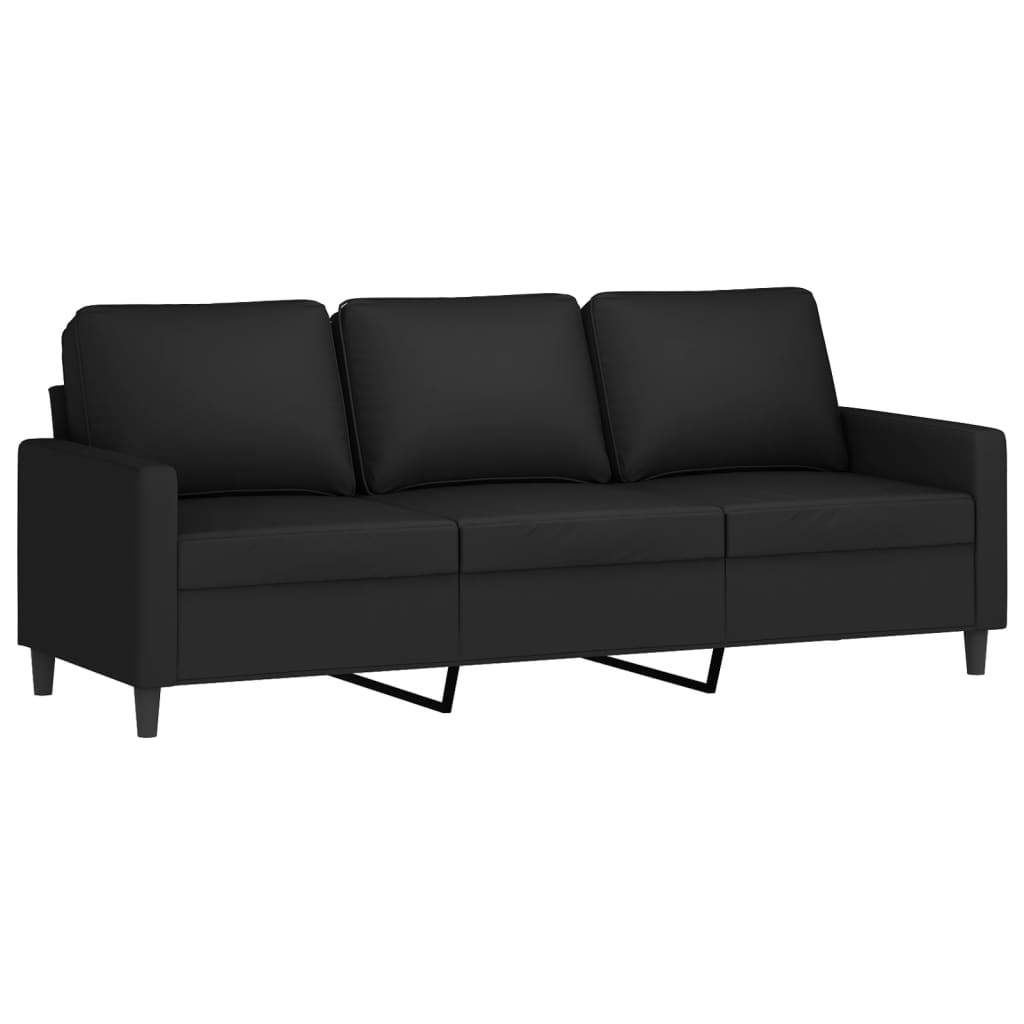 3-dijelni set sofa s jastucima crni baršunasti
