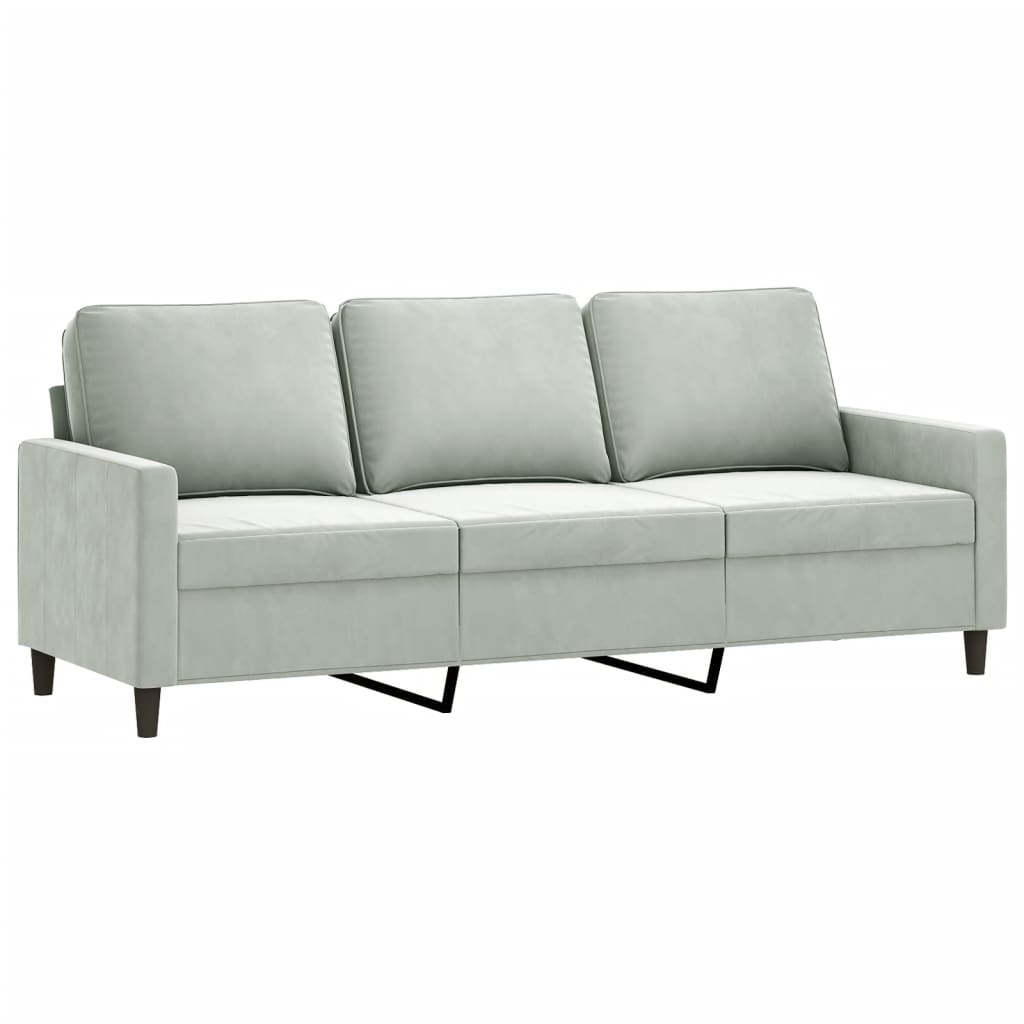4-dijelni set sofa s jastucima svjetlosivi baršunasti
