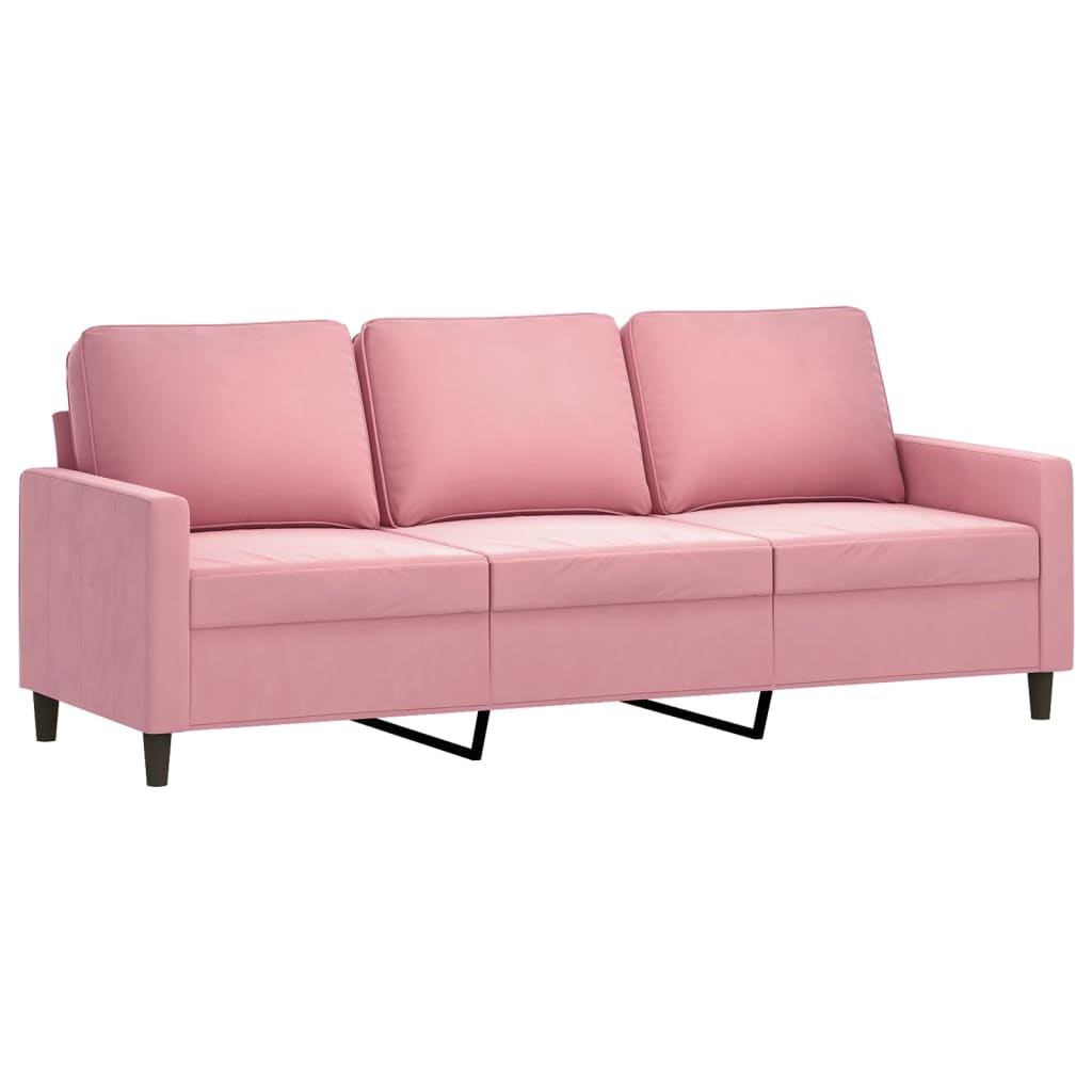 4-dijelni set sofa s jastucima ružičasti baršunasti