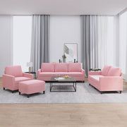 4-dijelni set sofa s jastucima ružičasti baršunasti