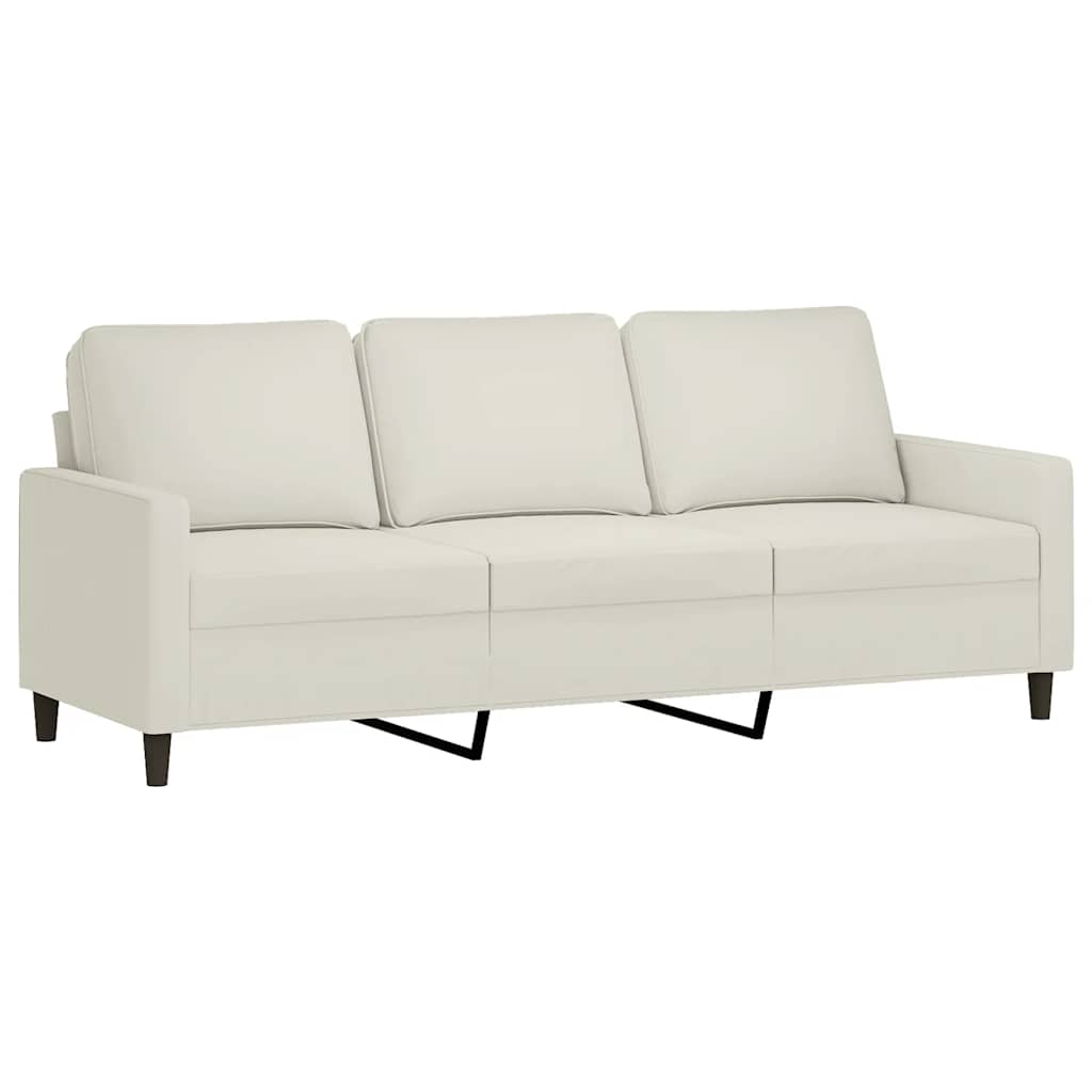 4-dijelni set sofa s jastucima krem baršunasti