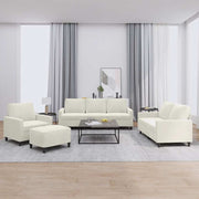 4-dijelni set sofa s jastucima krem baršunasti