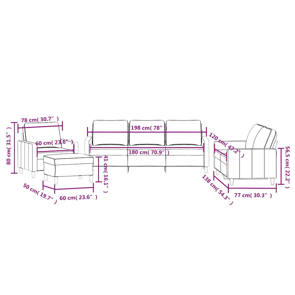 4-dijelni set sofa s jastucima plavi baršunasti