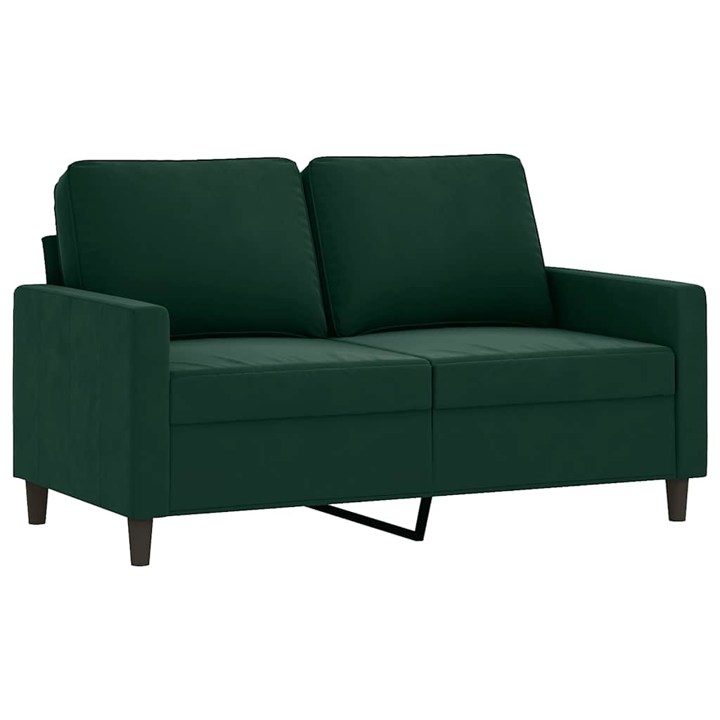 2-dijelni set sofa s jastucima tamnozeleni baršunasti