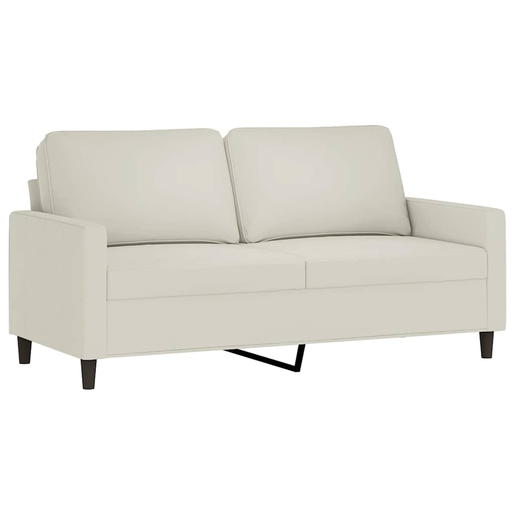 2-dijelni set sofa s jastucima krem baršunasti