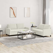 2-dijelni set sofa s jastucima krem baršunasti