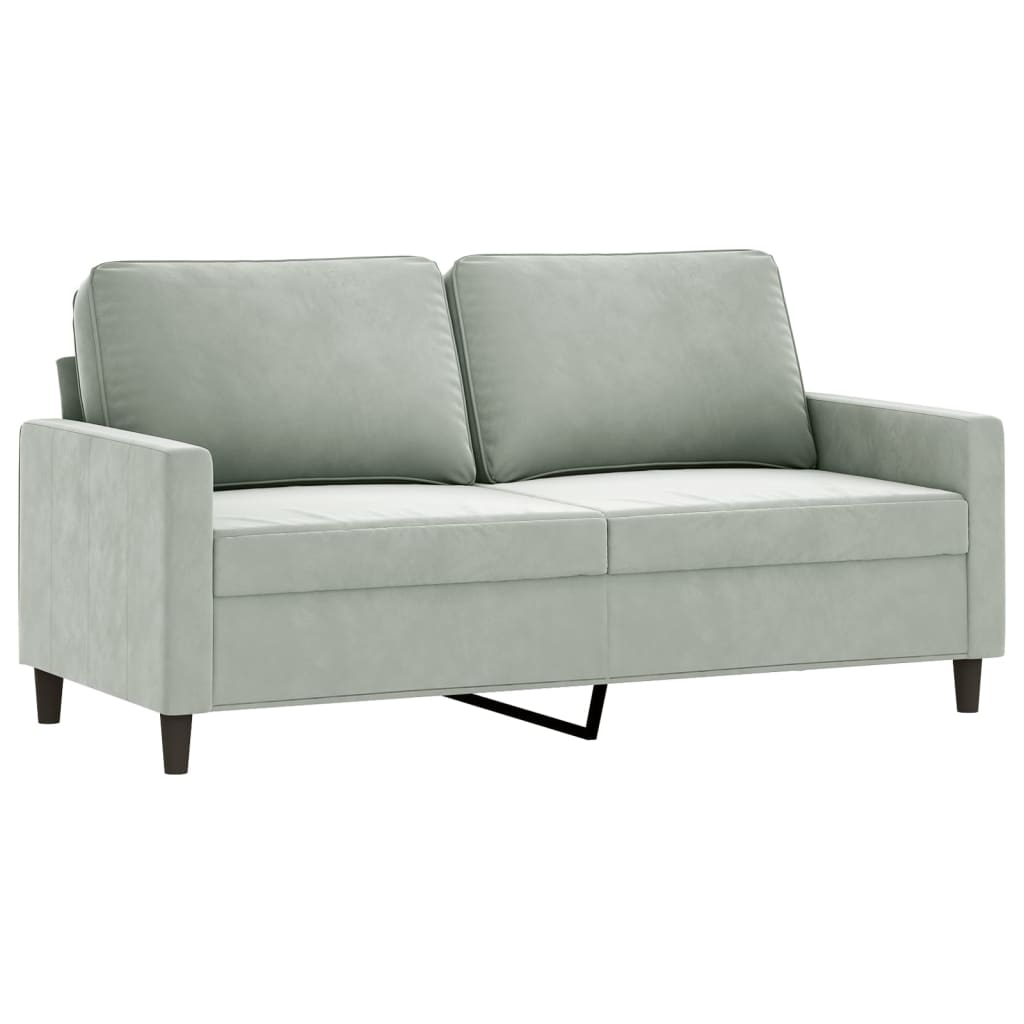 3-dijelni set sofa s jastucima svjetlosivi baršunasti